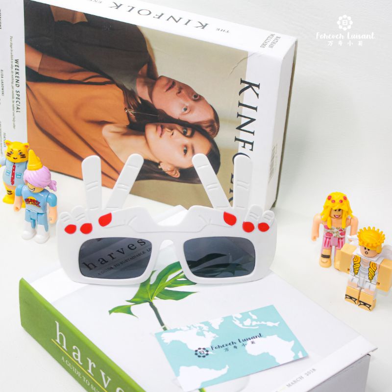 Forever Luisant Kacamata Unisex motif Peace untuk Remaja dan Dewasa kreator TikTok viral