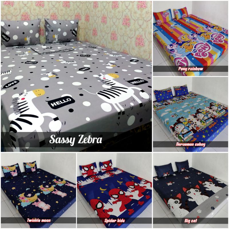 Sprei doraemon sprei motif karakter sprei home made sprei katun sprei adem sprei mickey