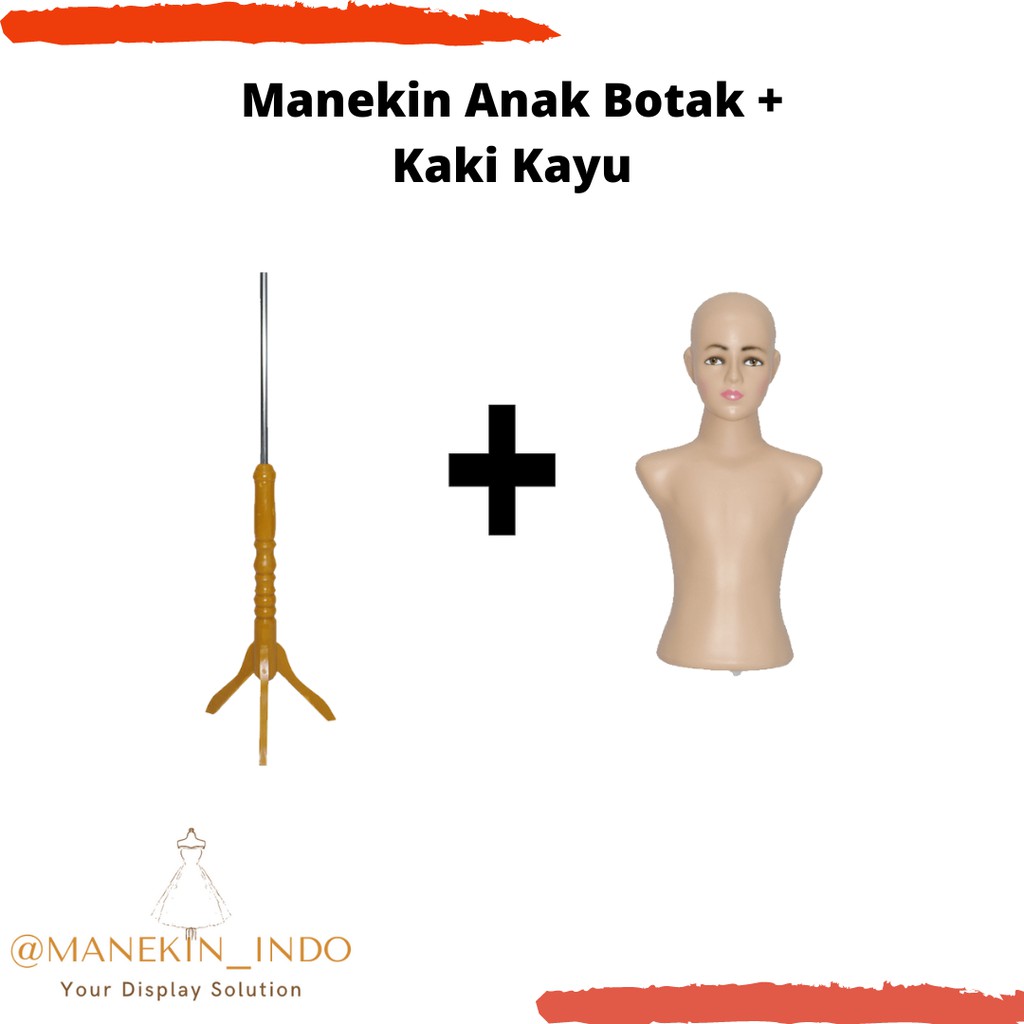 MANEKIN TORSO ANAK SETENGAH BADAN | MANEKIN TORSO ANAK + TIANG KAYU| MANEKIN ANAK|MANEKIN BAJU|