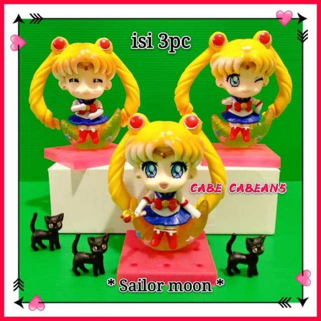 Nendoroid Action Figure Sailormoon Set Pajangan Mobil Sailor moon