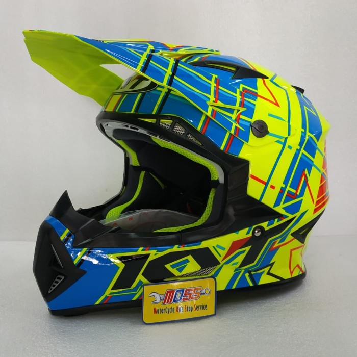 Helm KYT Cross Trail Jumshot #2 Yellow Fluo Blue | Original
