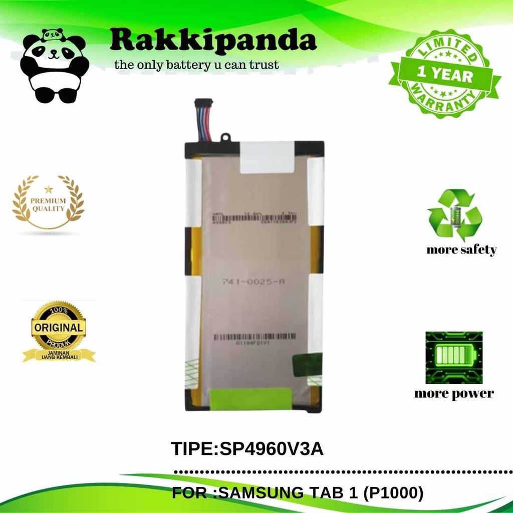 (R/K)- RakkiPanda - SP4960V3A Samsung Tab 1 P1000 Batre Batrai Baterai