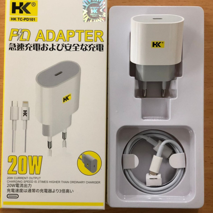 CHARGER HK 20W PD101 TYPE C TO LIGHTNING ORIGINAL QUICK CHARGER 3.0