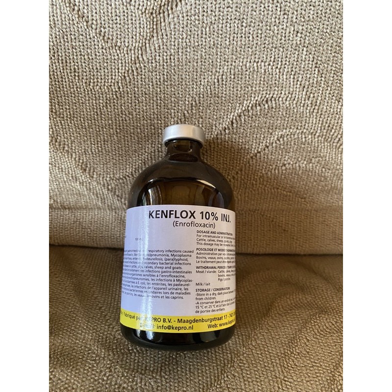 KENFLOX 10% injeksi (enrofloxacin kepro injeksi) obat pernafasan pencernaan ampuh seperti interflox