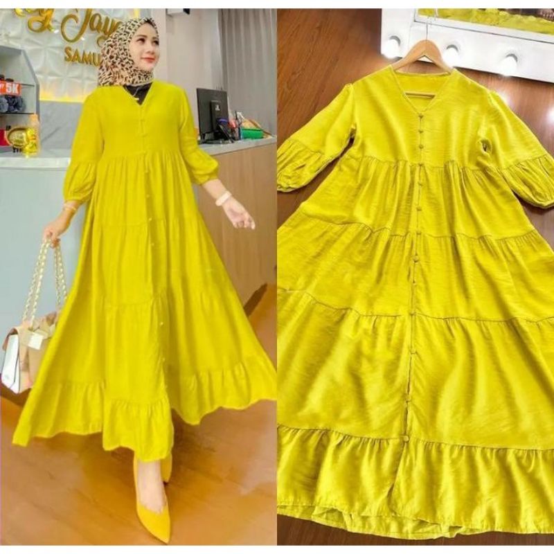 Livy dress gamis midi maxy fashion muslim wanita