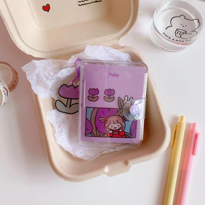 

BEST SALE Binder mini 3 ring poket notebook mini photocard kpop mini diary - Purple