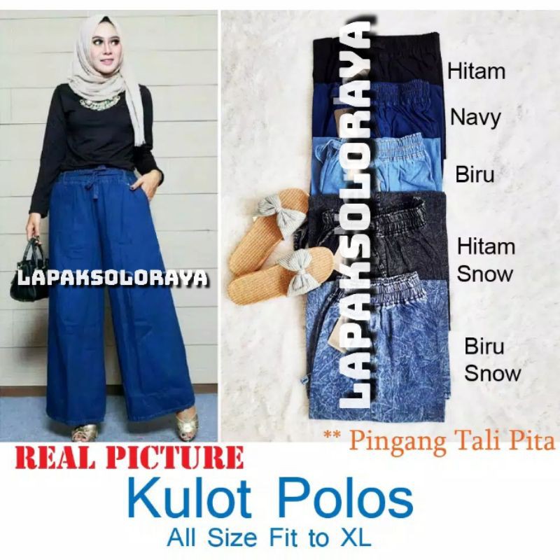 CELANA KULOT JEANS POLOS XL DAN JUMBO XXL