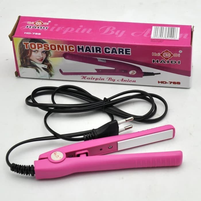 Catokan Mini Pelurus Rambut Haidi -Catokan Rambut Mini Pink - Catok Rambut Mini