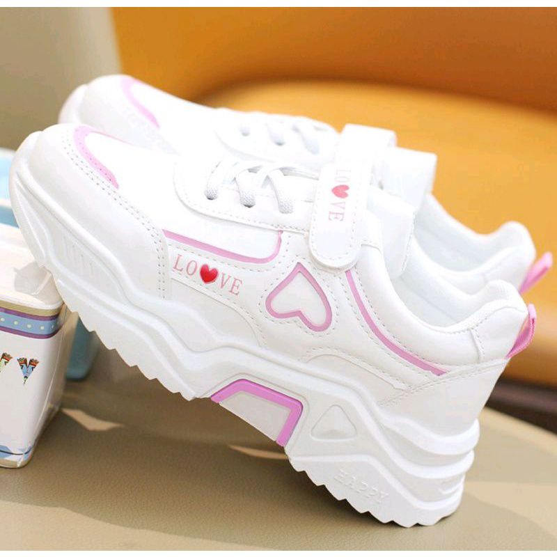 Sepatu wanita fashion sneakers JintuLoveRepet/sepatu sneakers tali dan repet trendy termurah bisa cod kekinian/sepatu wanita jalan santai trendy/sepatu wanita sneakers santai jalan trendy