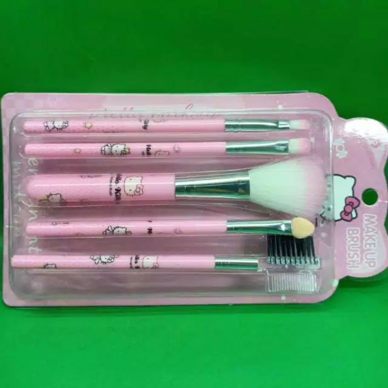 KUAS SET BRUSH HELLO KITTY &amp; DORAEMON ISI 5