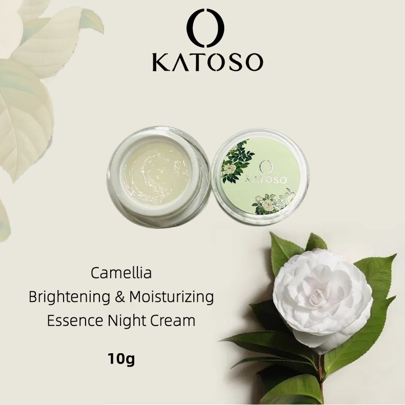 (BPOM) Katoso Camellia Brightening &amp; Moisturizing Essence Night Cream 10g