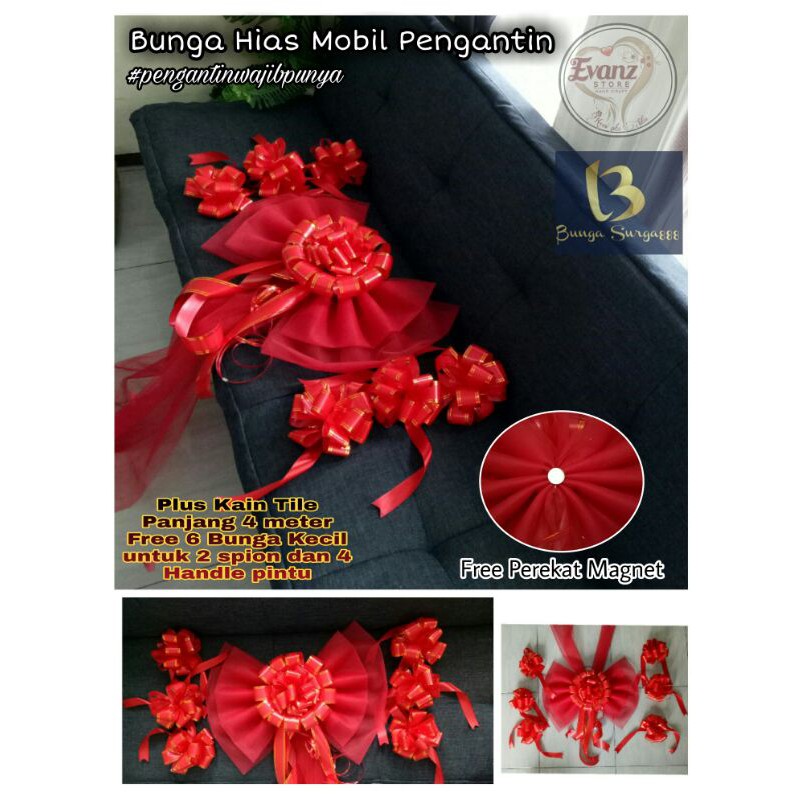 Pita Hadiah Kain Tile - Pita Bunga Hias Mobil - Pita peresmian acara
