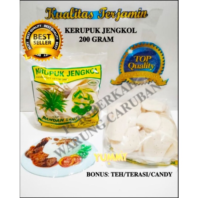 

@200Gram KERUPUK JENGKOL PANDAN SARI BONUS TEH/TERASI/CANDY