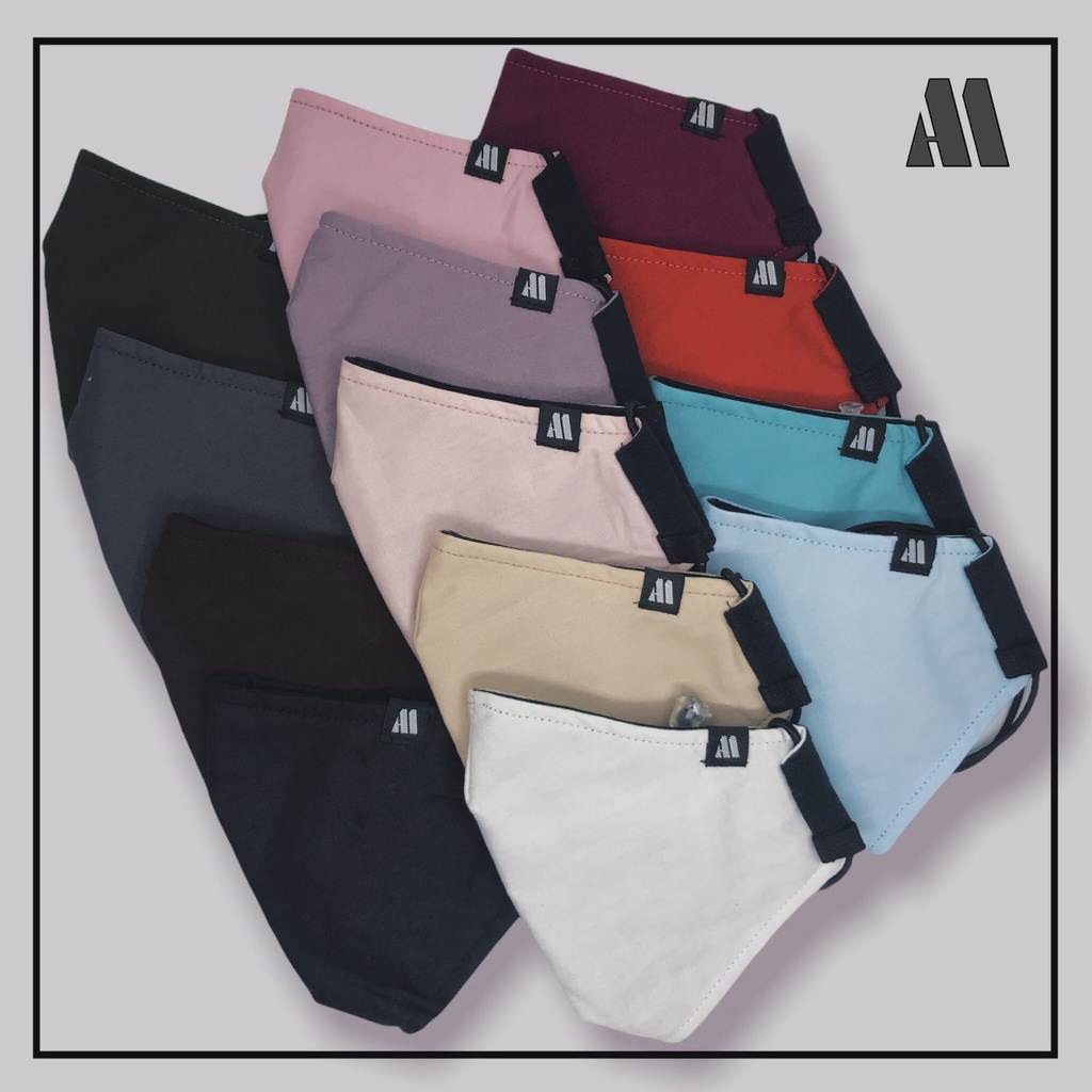 MASKER KAIN NON MEDIS 3 LAPIS PLY BASIC DUCKBIL KOREA POLOS BASIC / MASKER UNISEX HEADLOOP EARLOOP T
