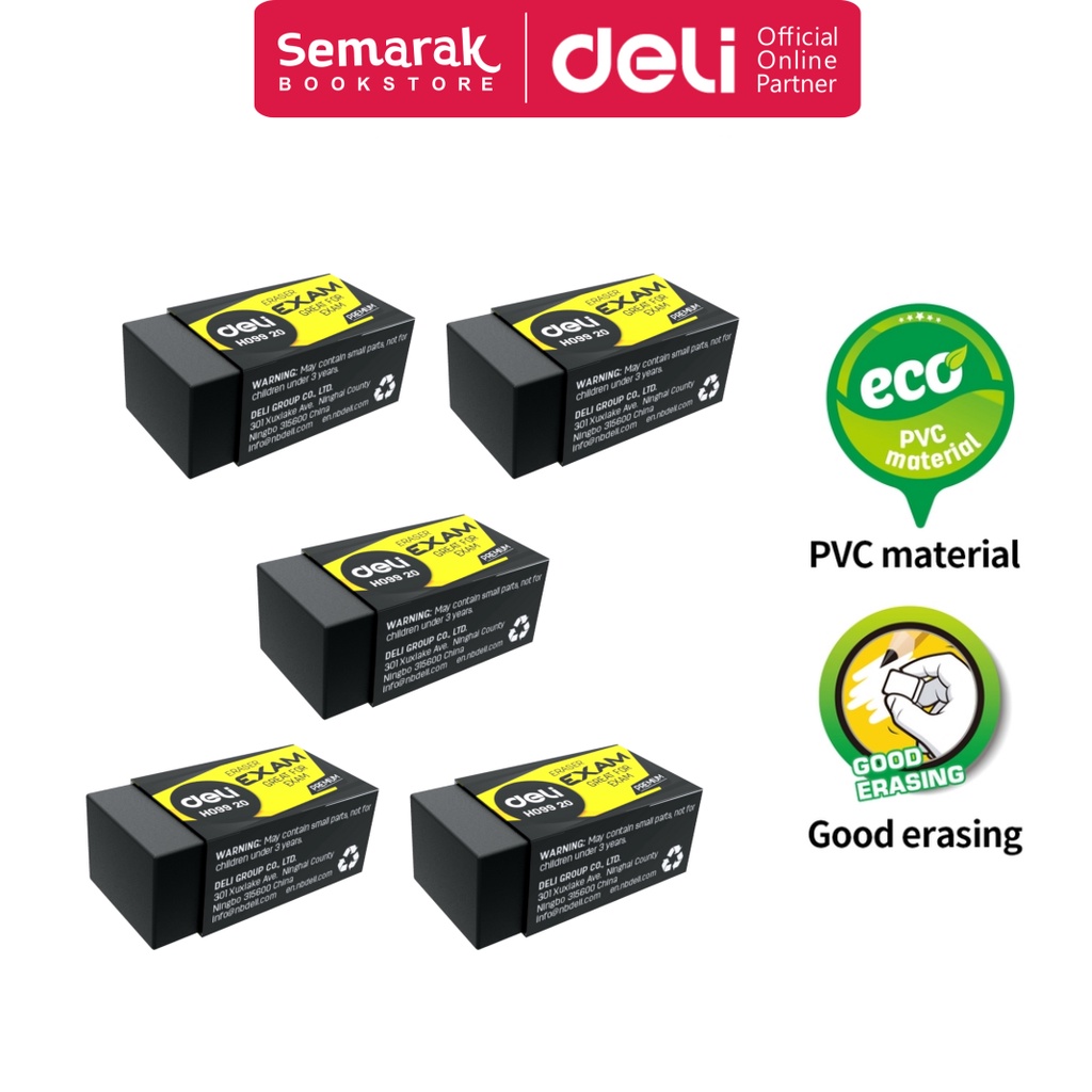 

Deli E3043 Exam Eraser Penghapus Premium Untuk Ujian - Black [5 Pcs]