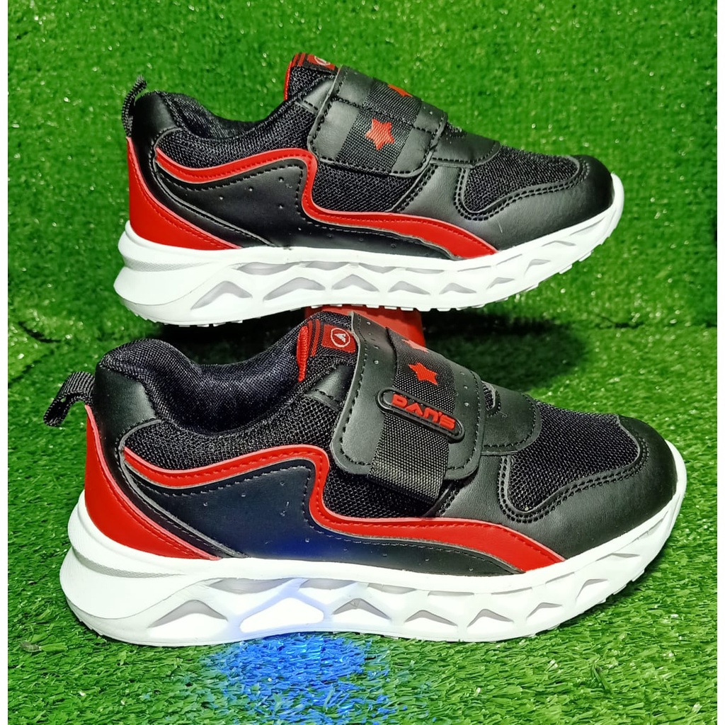 DANS Led Sepatu Anak Laki-Laki Devion Black 28-31 Pakai Lampu