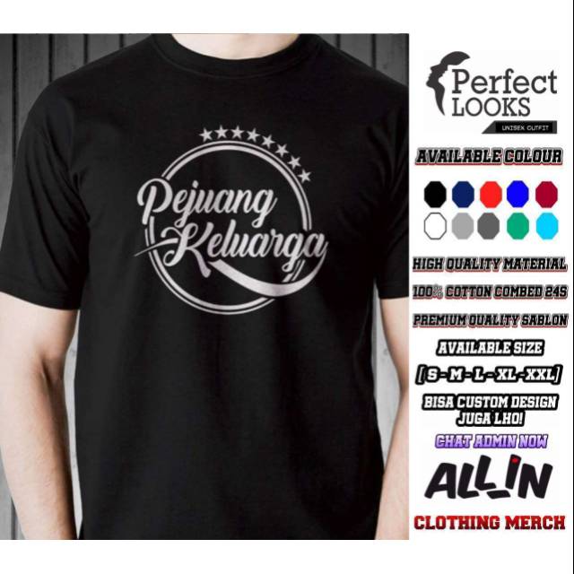 Kaos Pejuang Keluarga Desain Simple Keren Bahan Cotton Combed Shopee Indonesia