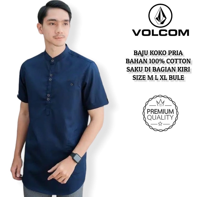 Kemeja Koko Volcom Navy  Berat : 300gr Size : M L XL Bule  Harga : 205k/Pcs