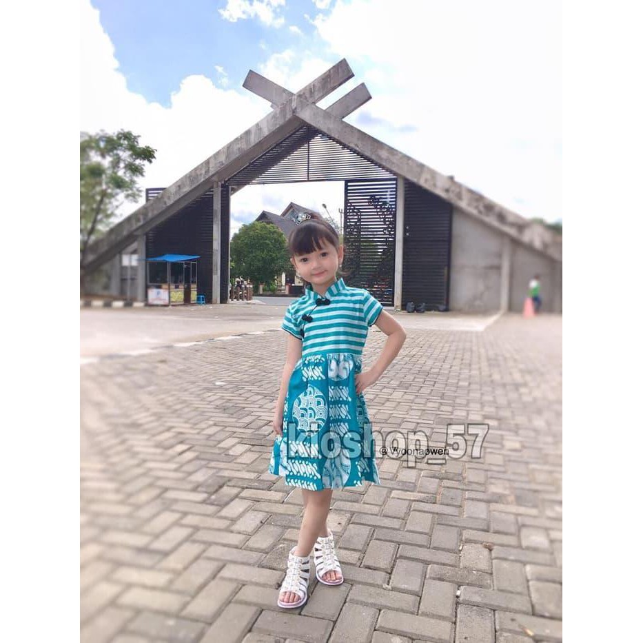 Sangat Murah Welans Batik - Kebaya Anak - Cheongsam Dress - Lp14 - 2 Tahun, Hitam Merah