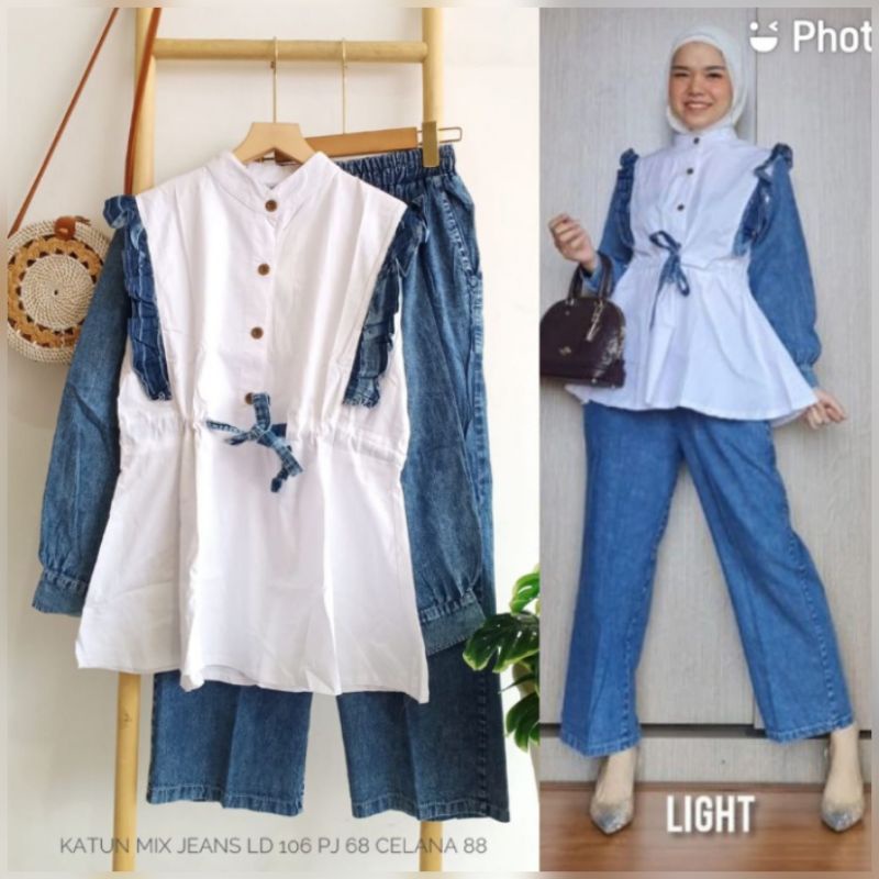 set katun mix jeans import