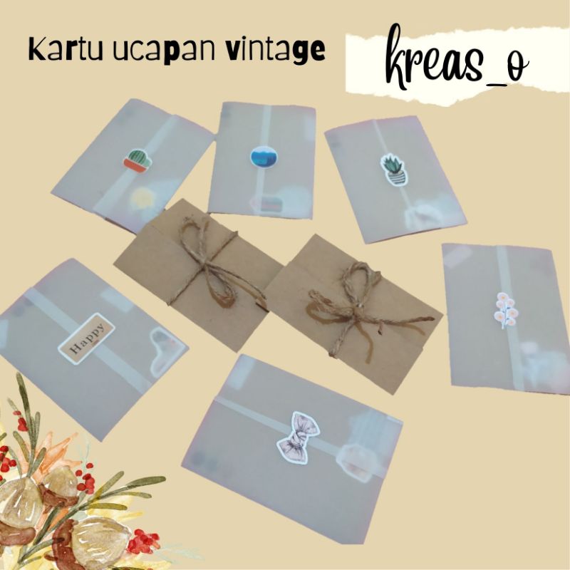 Jual Kartu Ucapan Vintagekartu Ucapan Rustickartu Ucapan Unik Indonesiashopee Indonesia 8342