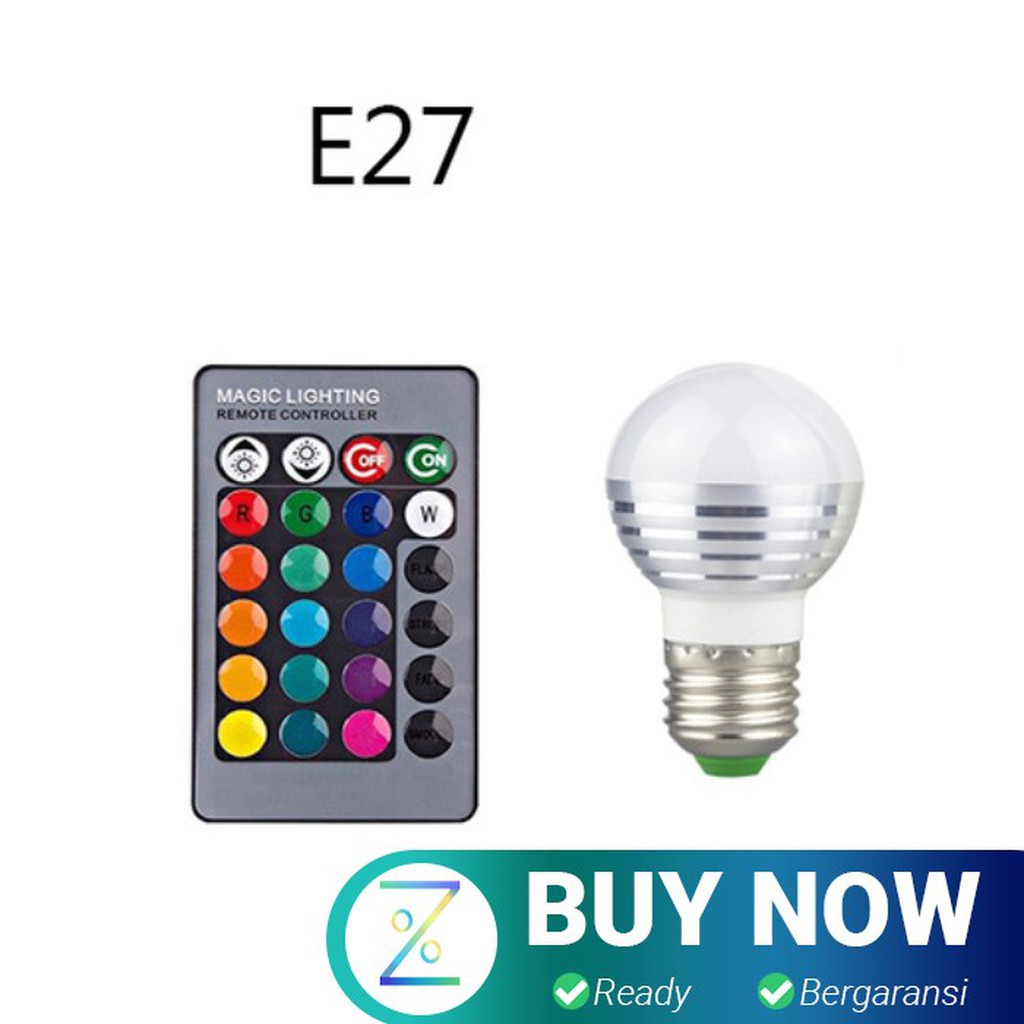 Lampu Bohlam LED RGB 3W 16 Colors with Remote Control - E27