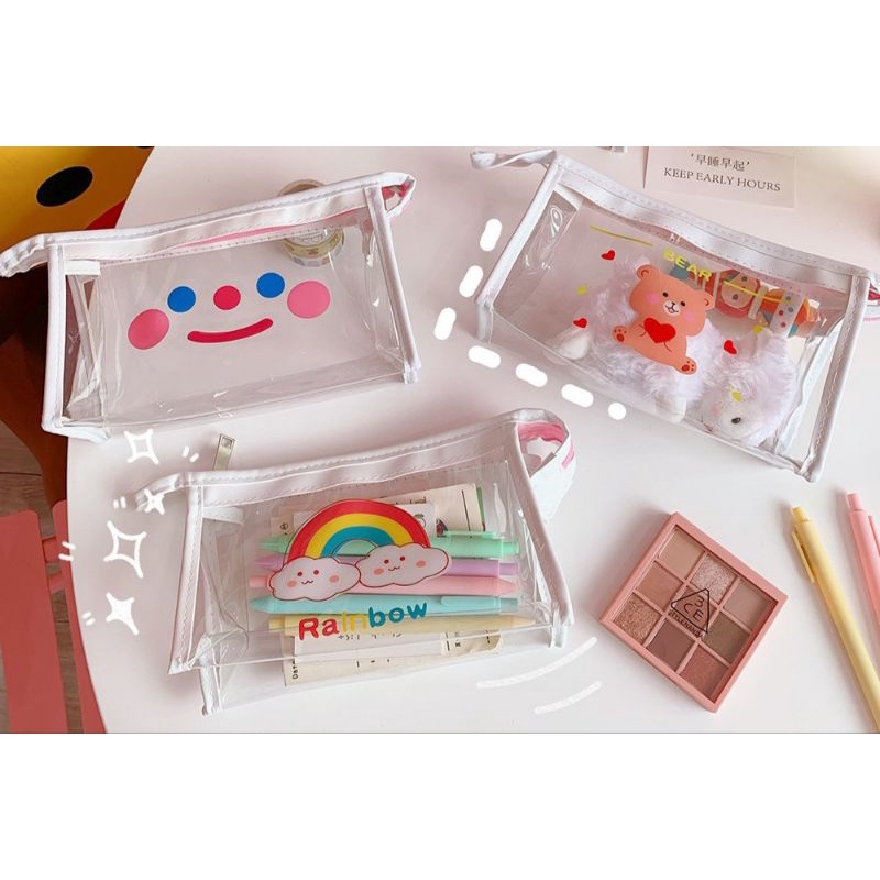 

Dompet mika transparan tempat pensil/tempat make up
