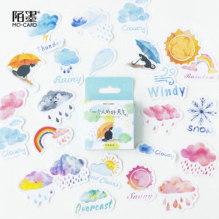

Stiker Scrapbook Sticker Bujo Lucu Weather Cuaca (45 pcs)