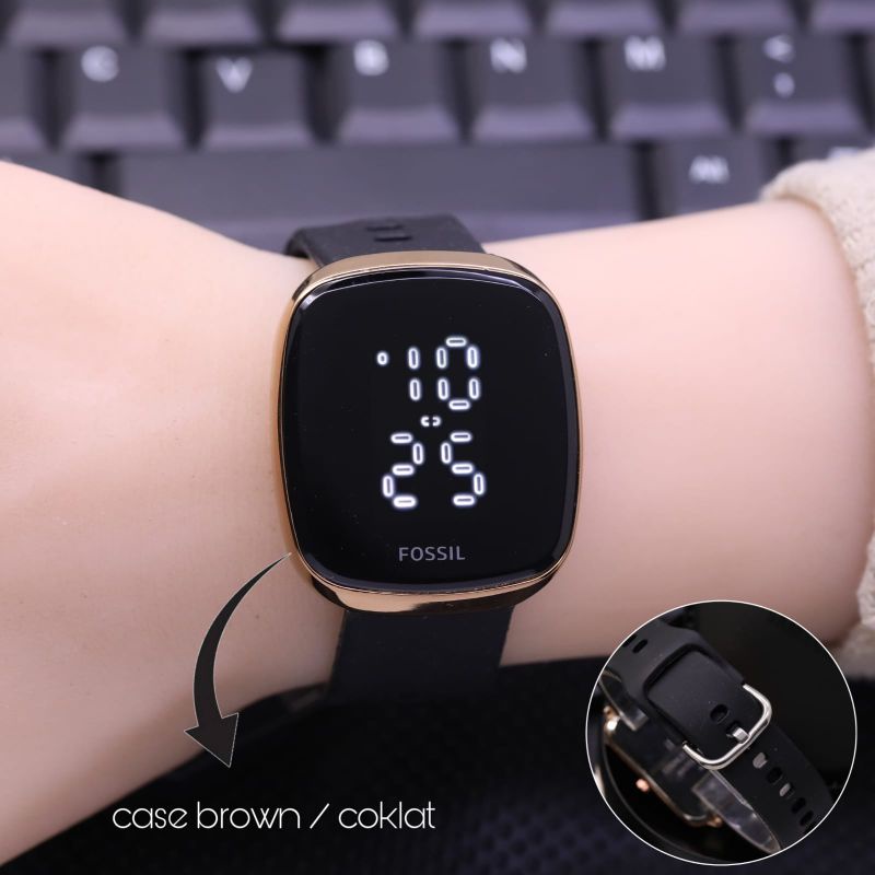 New Jam Tangan Wanita Best Seller FS Model Oval Digital Touch Screen Tali Karet Atau Rubber Bodi Cok