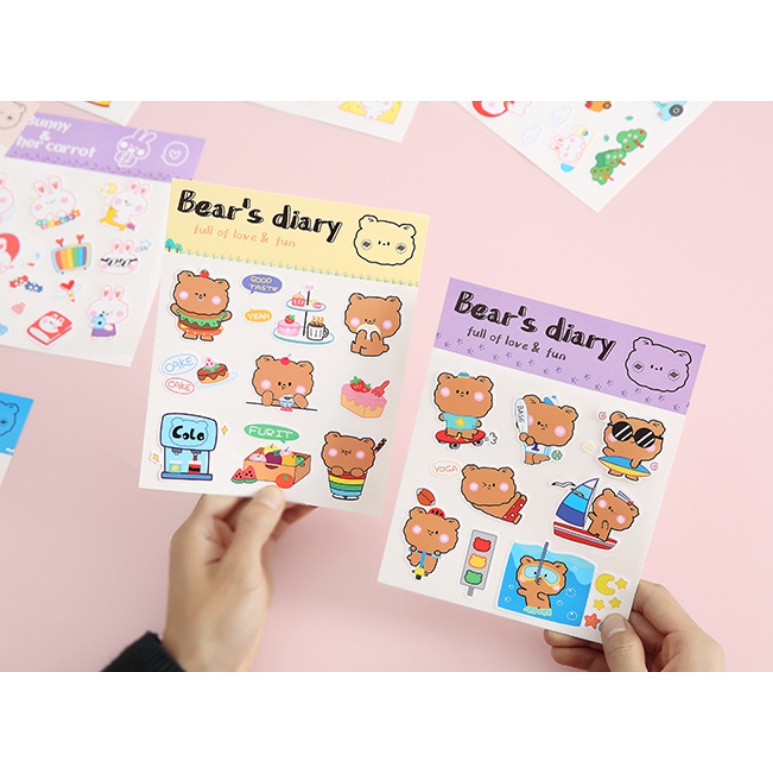 

MS016 1Lembar Stiker Beruang Lucu DIY Perlengkapan Dekorasi Diary Stiker Untuk Scrapbook