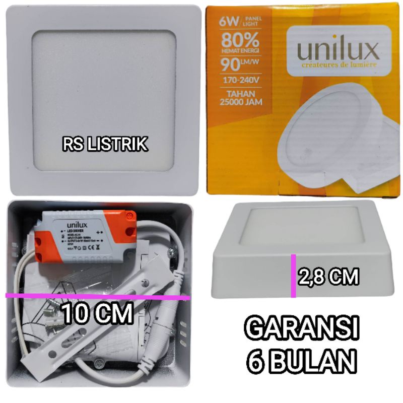 UNILUX PANEL LED 6W OB SEGI KOTAK SNI