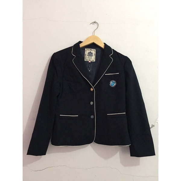 IVY CLUB BLAZER SEKOLAH KOREA UNIFORM NAVY ORIGINAL