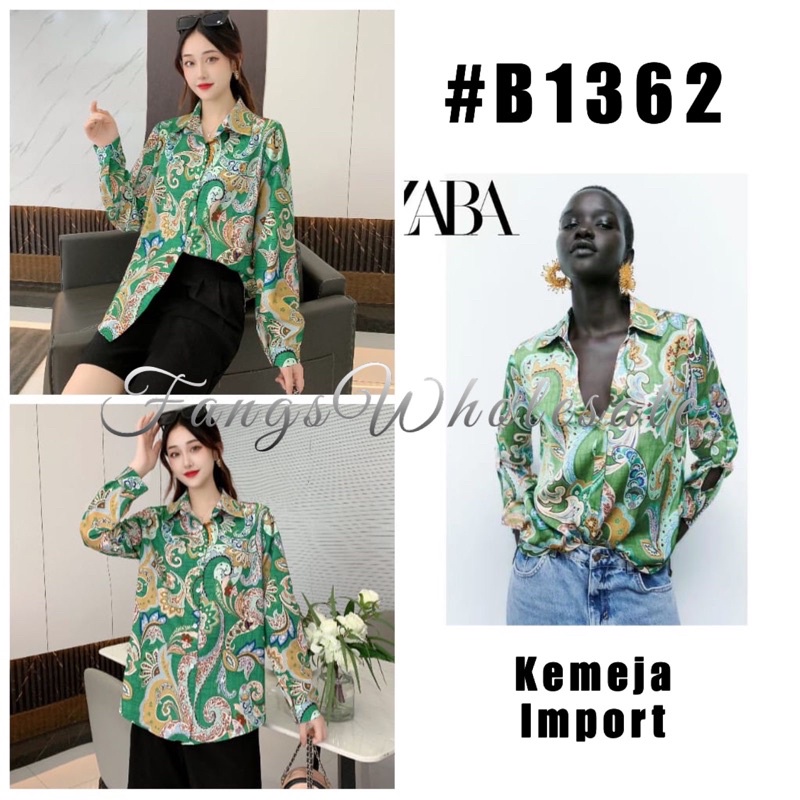 FW B1362 Kemeja Silk Import Premium | Kemeja Silk Brand