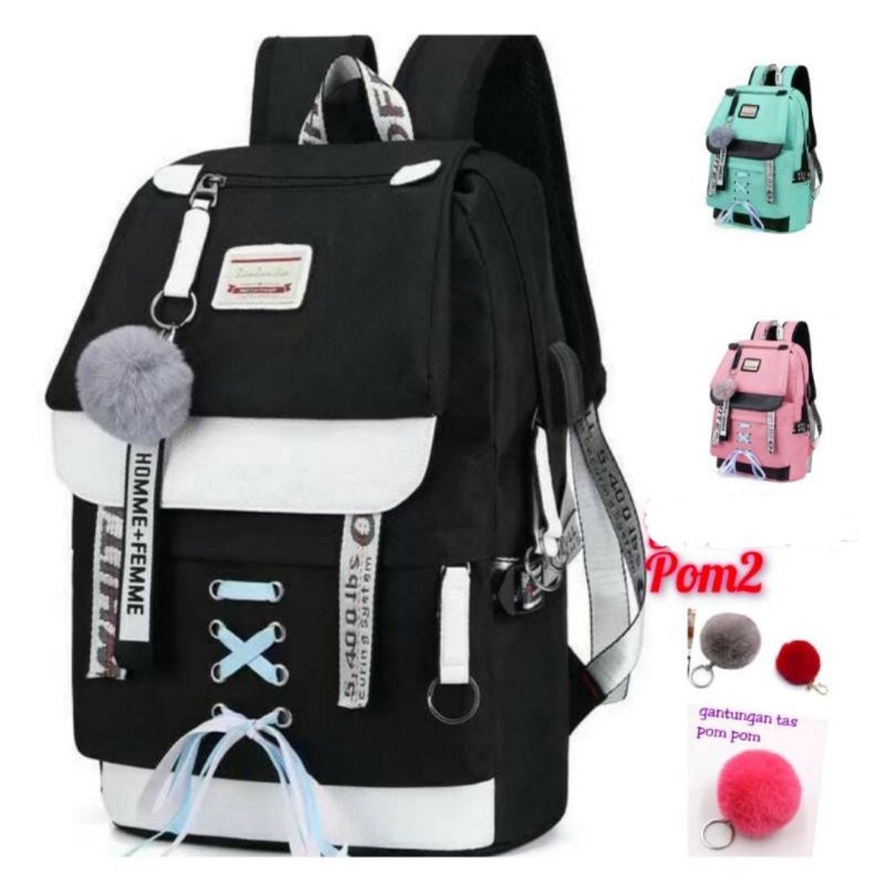 PjTas Sekolah Usb untuk Anak Perempuan sekolah SMPdan  SDRansel Tas Buku Wanita 2021 Kapasitas Besar