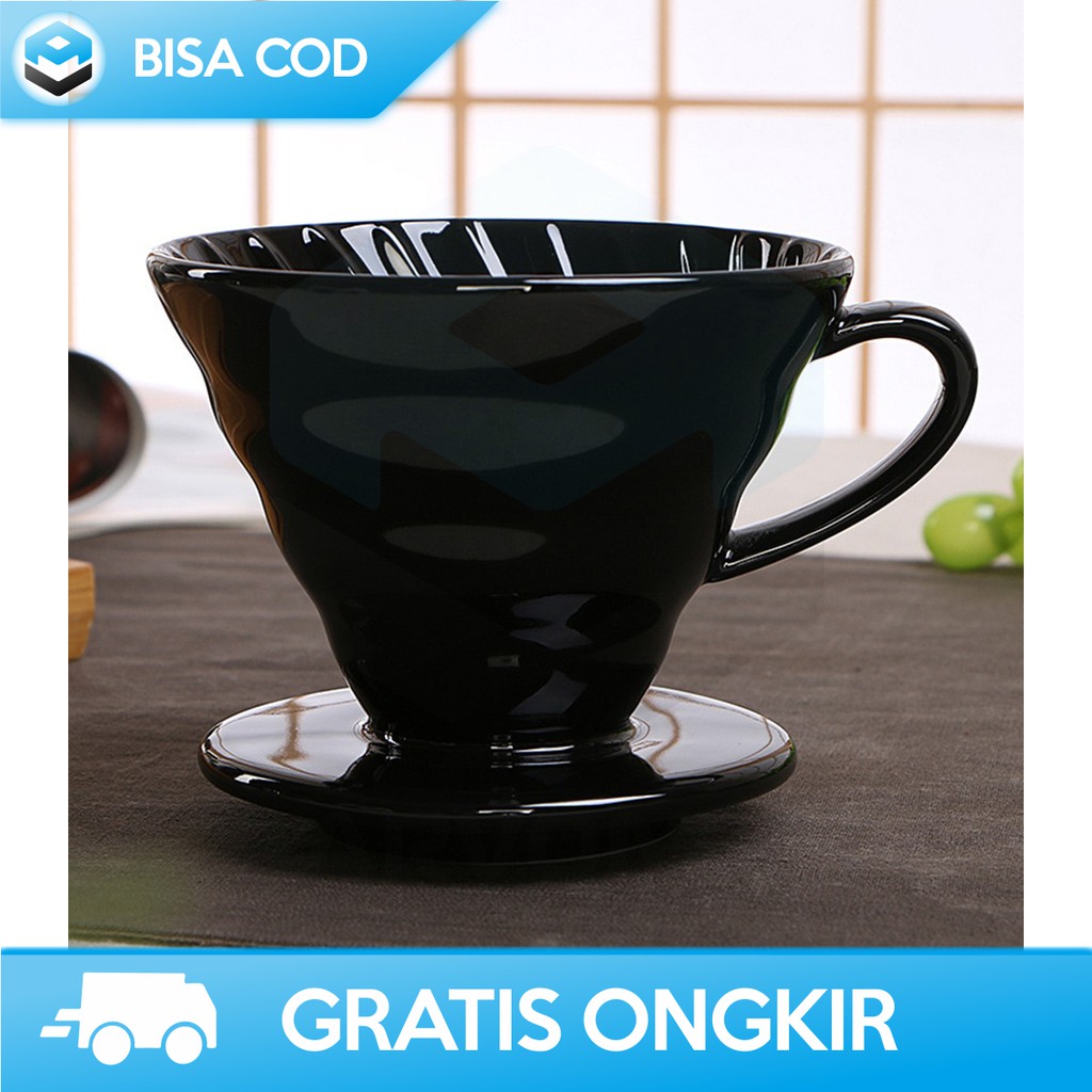 FILTER PENYARING KOPI V60 ORIGINAL ONETWOCUPS ZM00639 BLACK - CONE COFFEE FILTER COFFEE DRIPPER V60