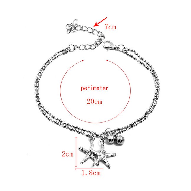LRC Gelang Kaki Fashion Silver Starfish Anklet F58380