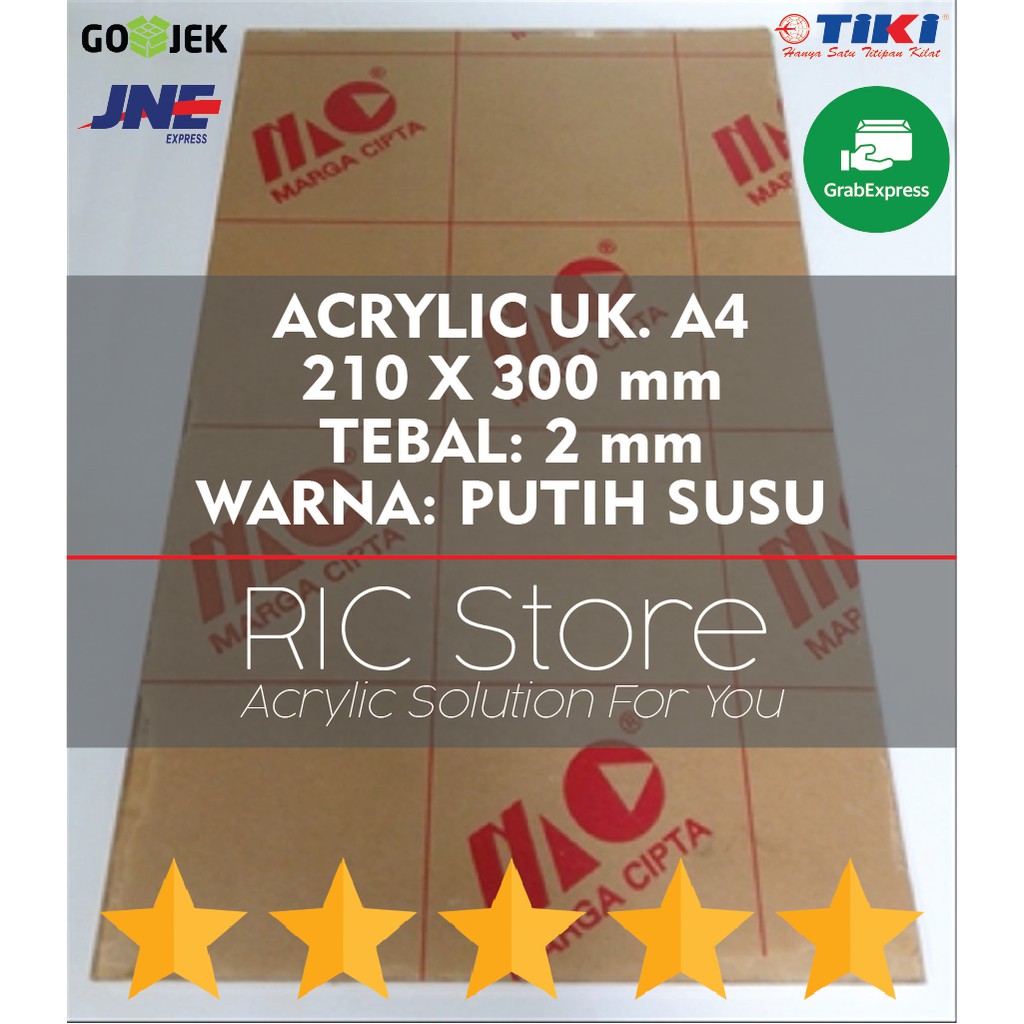 

Acrylic / Akrilik Lembaran Uk. A4 Tebal 2mm (PUTIH SUSU)