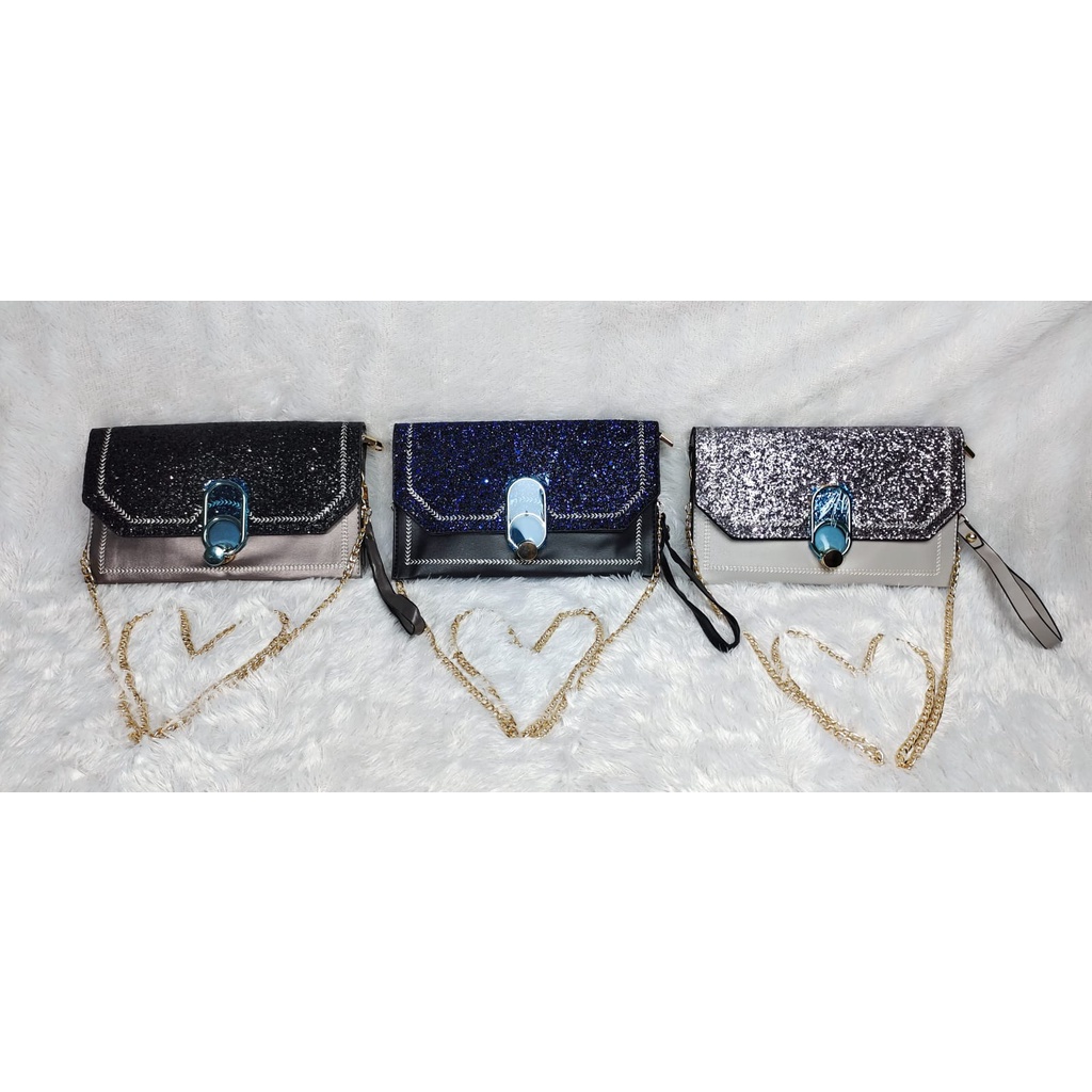 BJ81888 - BLACK/BRONZE/GRAY - TAS CLUTCH PESTA WANITA FASHION IMPORT MODIS ELEGAN TERMURAH TERLARIS TERBARU BAGSTORE JAKARTA TAS BATAM GT1888
