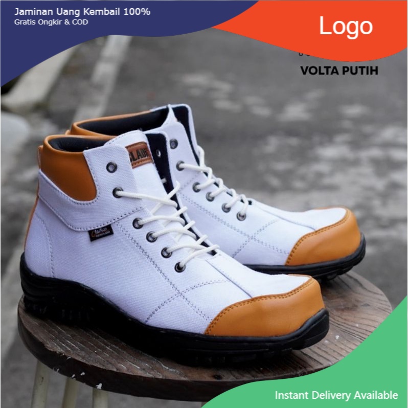 Sepatu Safety Pria Boots Klasik Ujung Besi Lavio Volta Original Terbaru