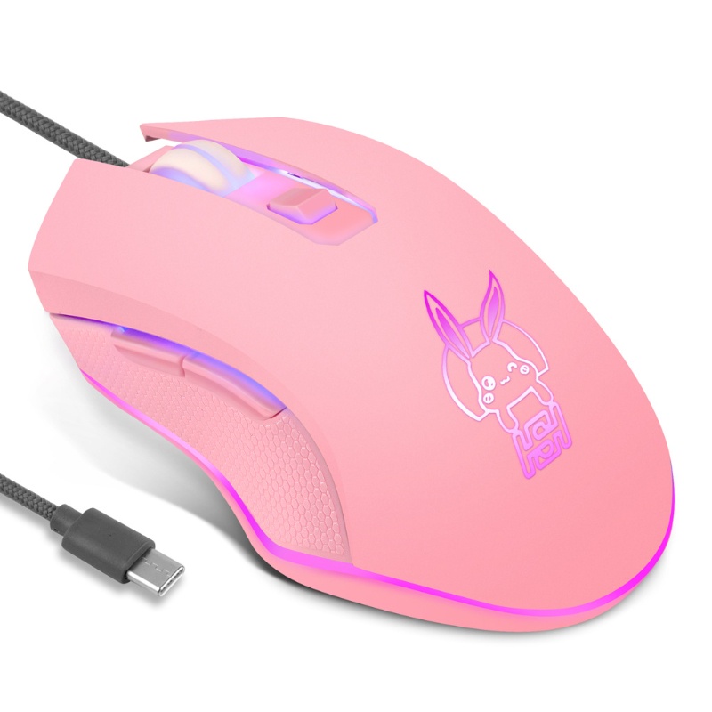 Usb-c/usb Mouse Kabel Mute Warna-Warni Luminous Mouse Gaming Mouse DPI Adjustable 800-1200-1600-2400 Untuk PC Laptop