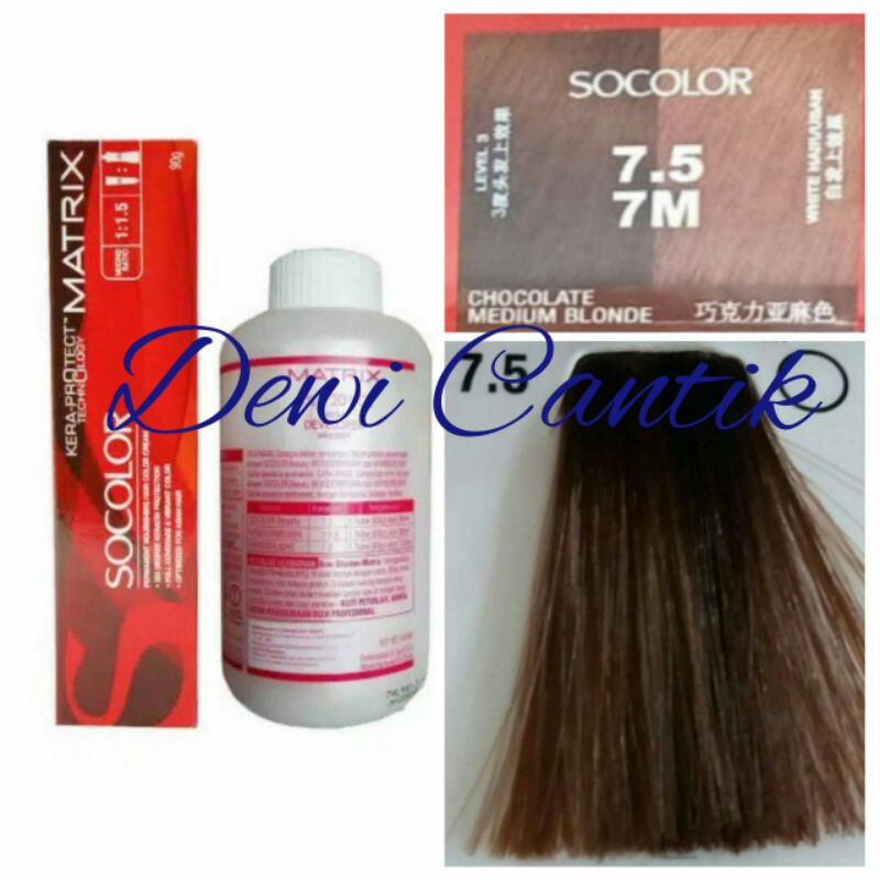 MATRIX SOCOLOR NO. 7.5 CHOCOLATE MEDIUM BLONDE DAN OXYDANT