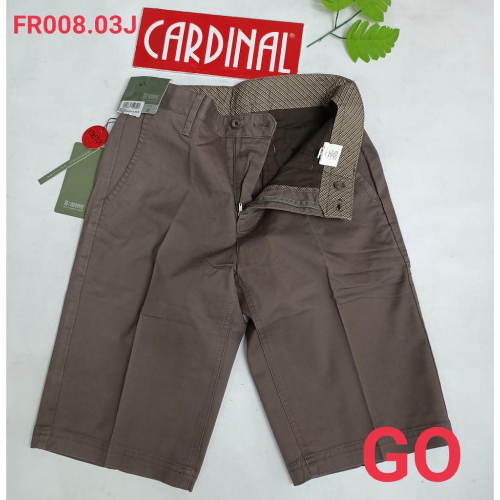 gof 34 CARDINAL FBBXX Celana Pendek Polos Stretch Kotak Motif Original Celana Santai Laki-Laki