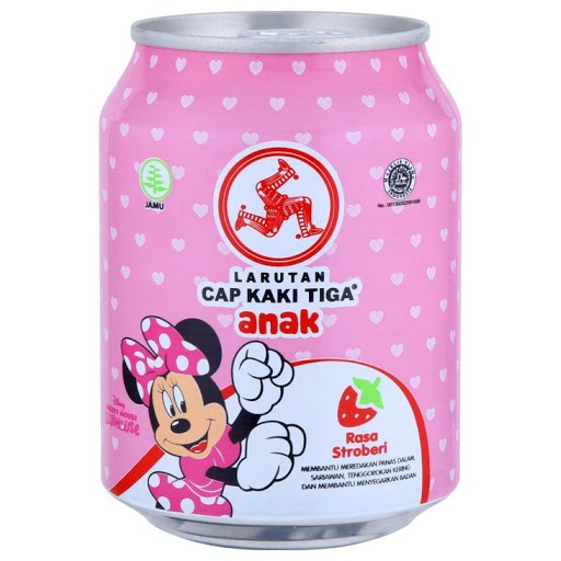 

Larutan Cap Kaki Tiga Anak Strawberry 250mL