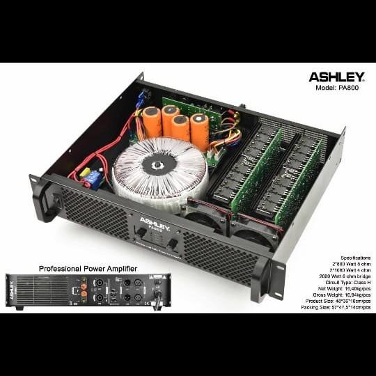 Amplifier Power Ashley Pa800 Pa 800 Amplifier 2 Channel Class H Original