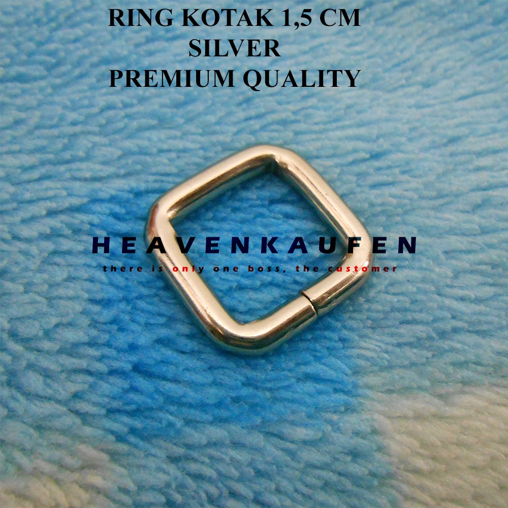 Ring Kotak 1,5 cm Silver Nikel Premium Quality Tebal 3,5 mm