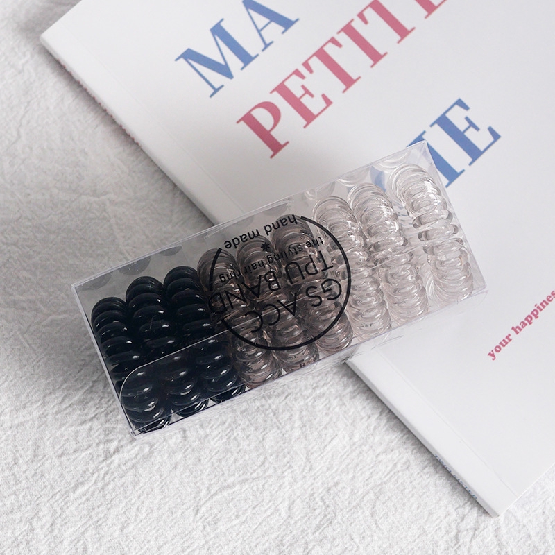 9Pcs Mode Colorful Plastik Ikat Rambut Korea Elastis Karet Gelang Telepon Kabel Kawat Ikatan Rambut Set Gadis Ponytail Aksesoris Rambut-6