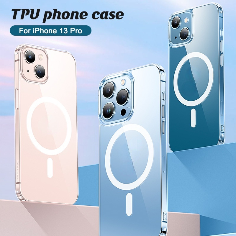 Case Pelindung Magnetik Transparan Untuk Iphone 14 pro MAX 13 12 11 pro MAX 14 pro X XR XS MAX