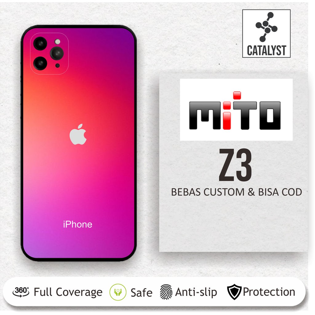 Dapat 2  Skin Case Garskin MITO Z3 Motif iPhone Gradasi Bisa Custom