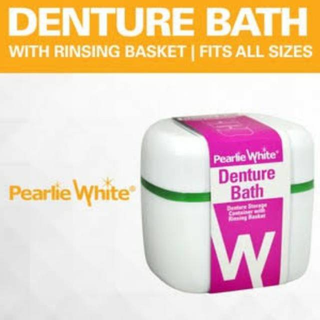 Denture Bath Pearlie White / Kotak Gigi Palsu / Tempat Gigi Palsu