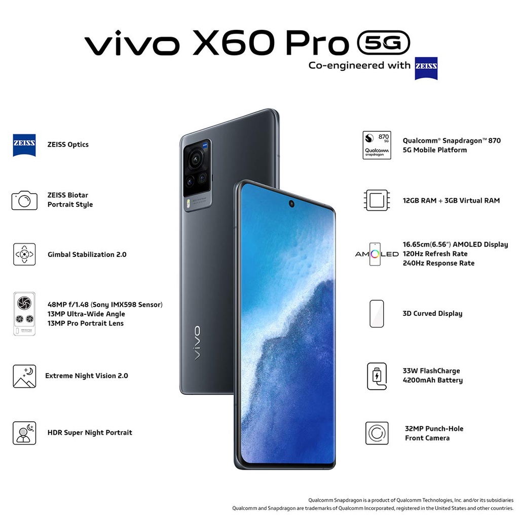 VIVO X60 PRO 5G RAM 12GB/256GB 100% GARANSI RESMI 1 TAHUN